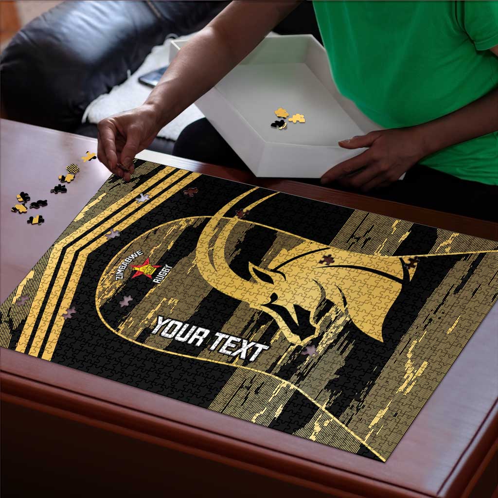Zimbabwe Rugby Custom Puzzle Come On Sables Gold Black Version