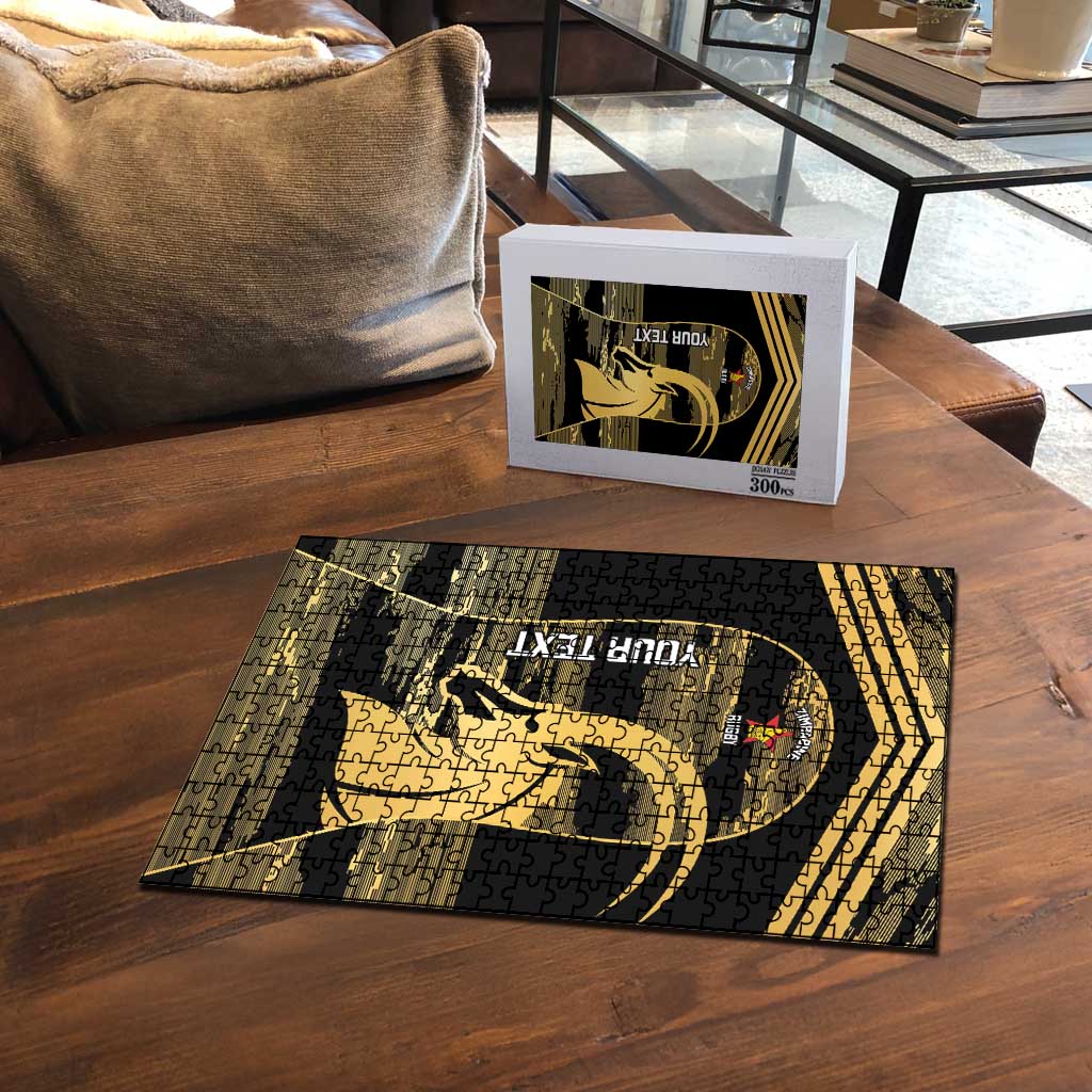 Zimbabwe Rugby Custom Puzzle Come On Sables Gold Black Version