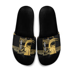 Zimbabwe Rugby Custom Slide Sandals Come On Sables Gold Black Version