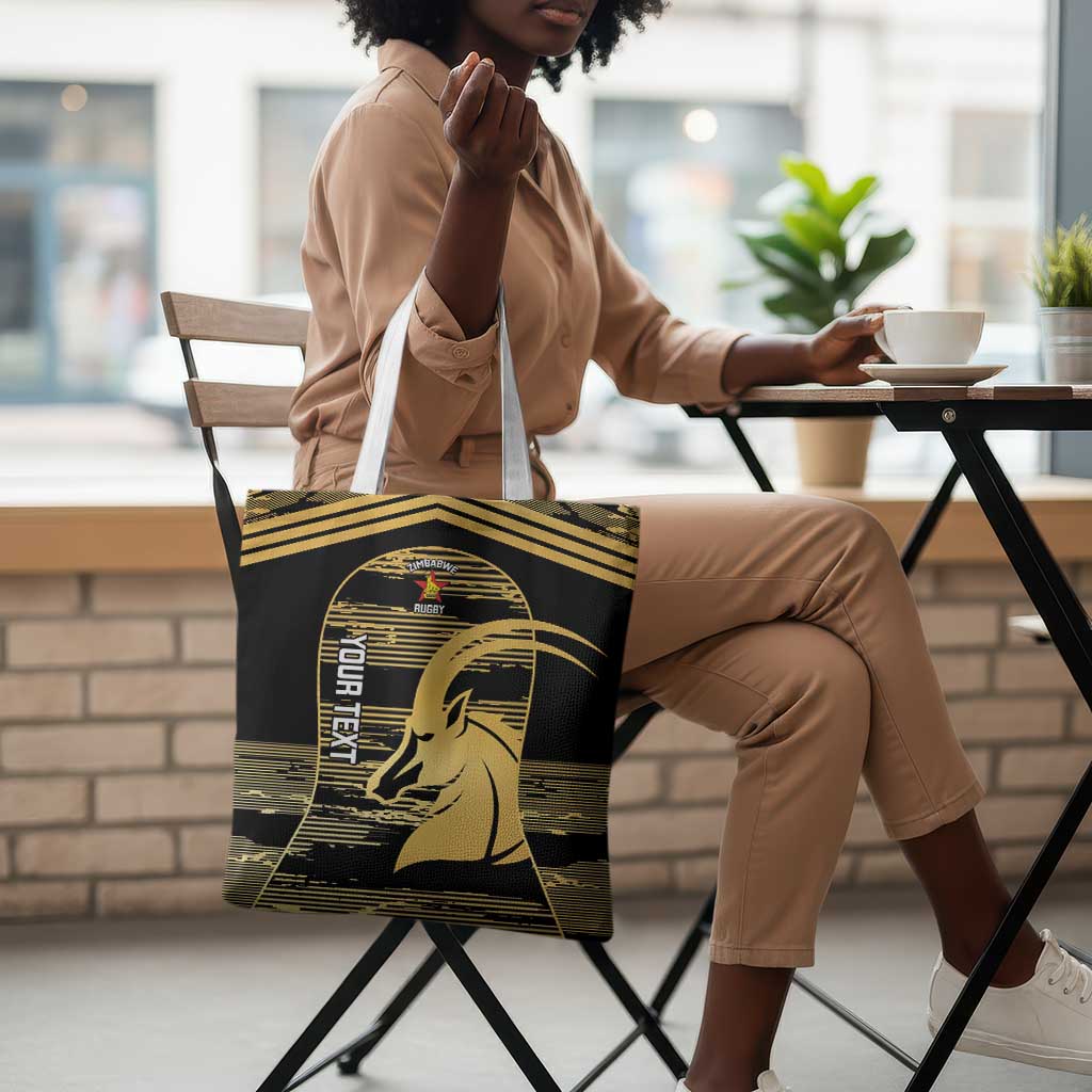 Zimbabwe Rugby Custom Tote Bag Come On Sables Gold Black Version