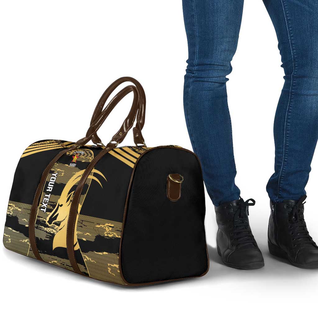 Zimbabwe Rugby Custom Travel Bag Come On Sables Gold Black Version