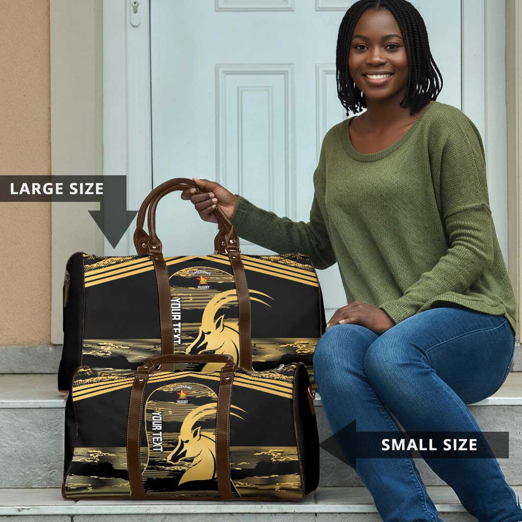Zimbabwe Rugby Custom Travel Bag Come On Sables Gold Black Version