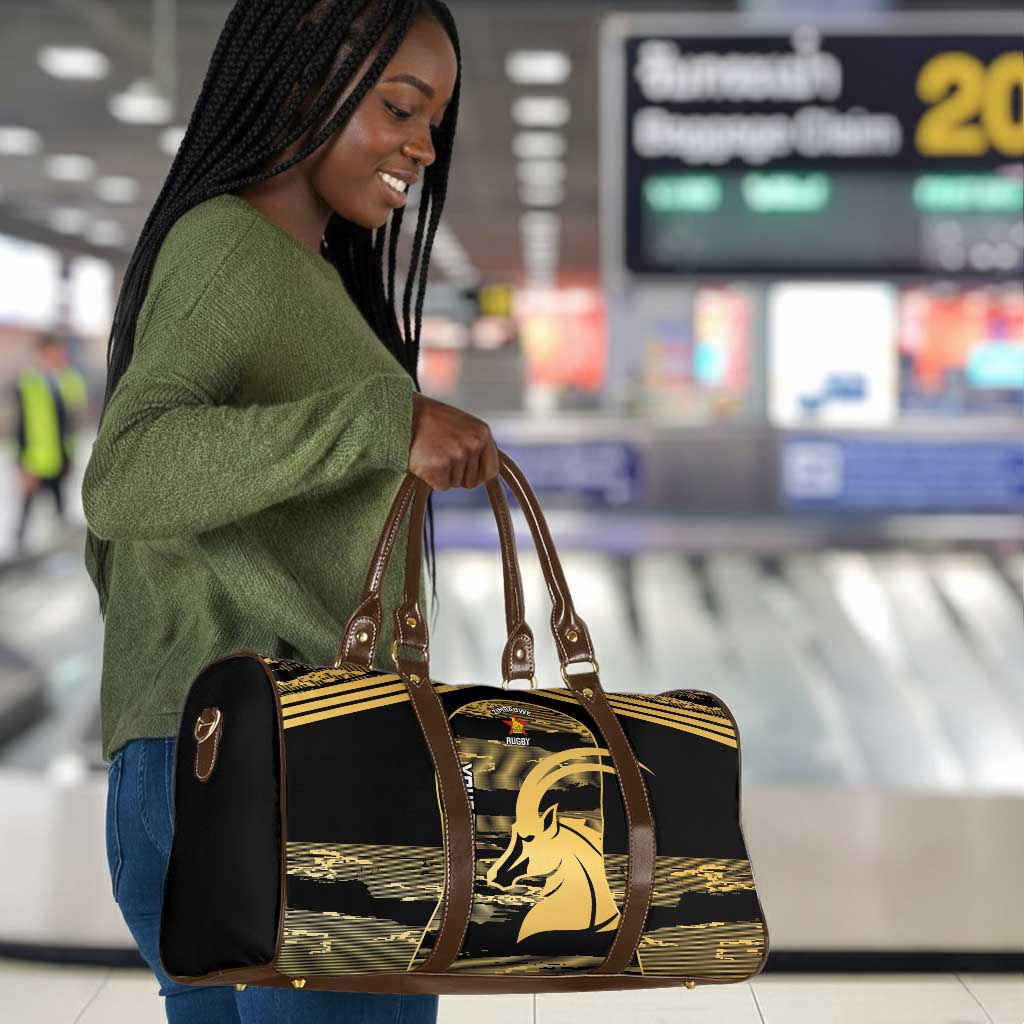 Zimbabwe Rugby Custom Travel Bag Come On Sables Gold Black Version