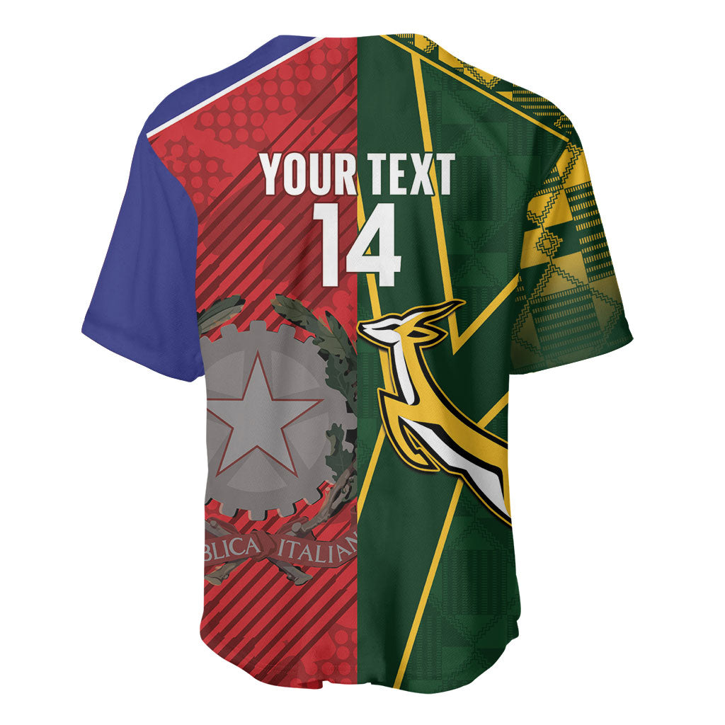 South Africa and Italy Rugby Custom Baseball Jersey Springboks Gli Azzurri Together