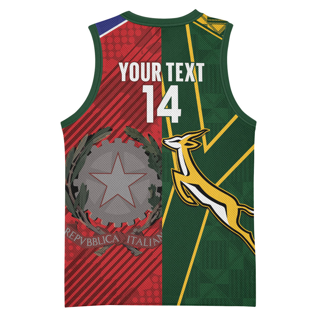 South Africa and Italy Rugby Custom Basketball Jersey Springboks Gli Azzurri Together