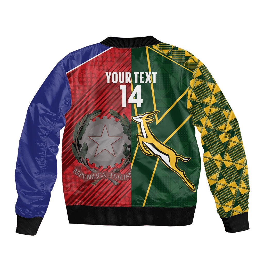 South Africa and Italy Rugby Custom Bomber Jacket Springboks Gli Azzurri Together