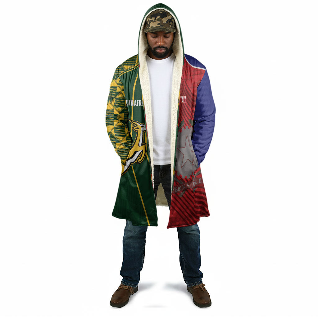 South Africa and Italy Rugby Custom Cloak Springboks Gli Azzurri Together