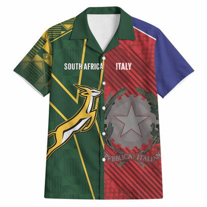 South Africa and Italy Rugby Custom Hawaiian Shirt Springboks Gli Azzurri Together