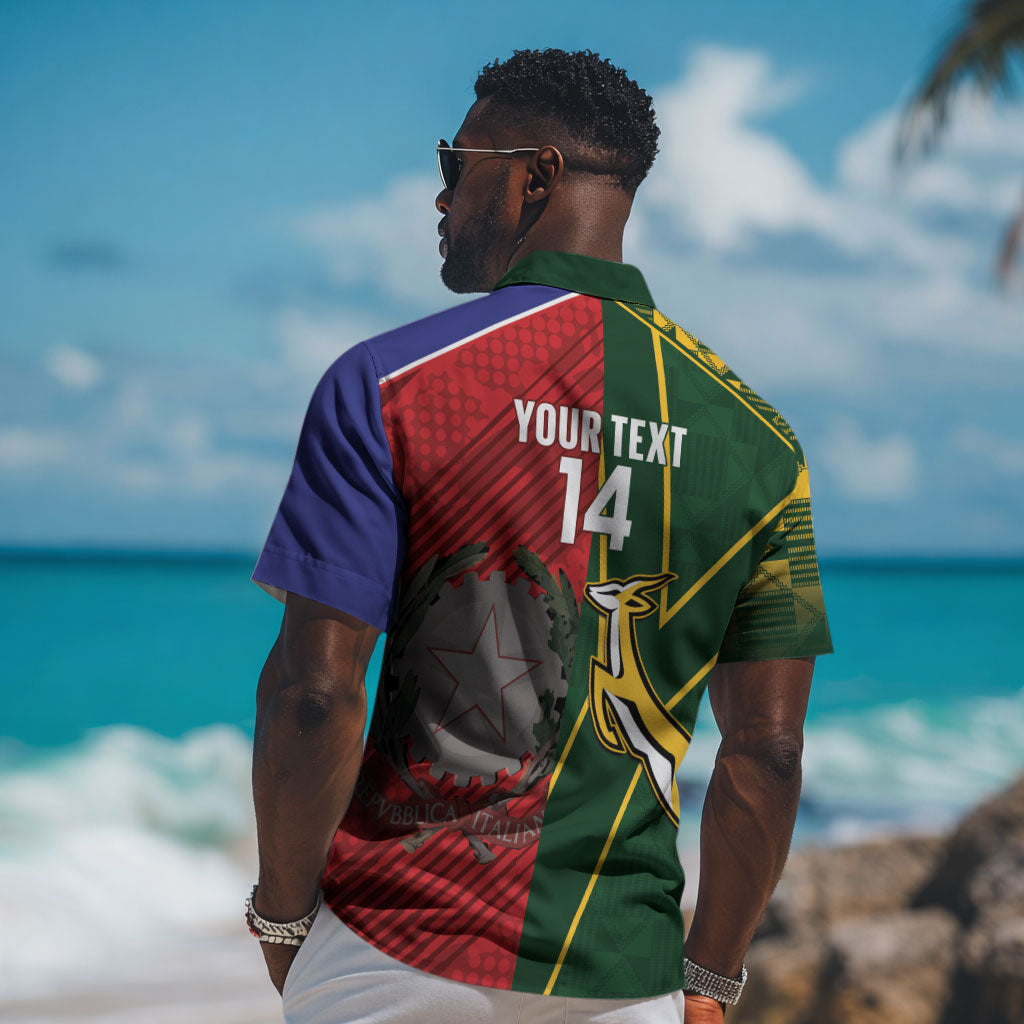 South Africa and Italy Rugby Custom Hawaiian Shirt Springboks Gli Azzurri Together