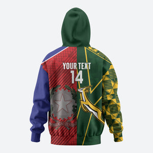 South Africa and Italy Rugby Custom Hoodie Springboks Gli Azzurri Together
