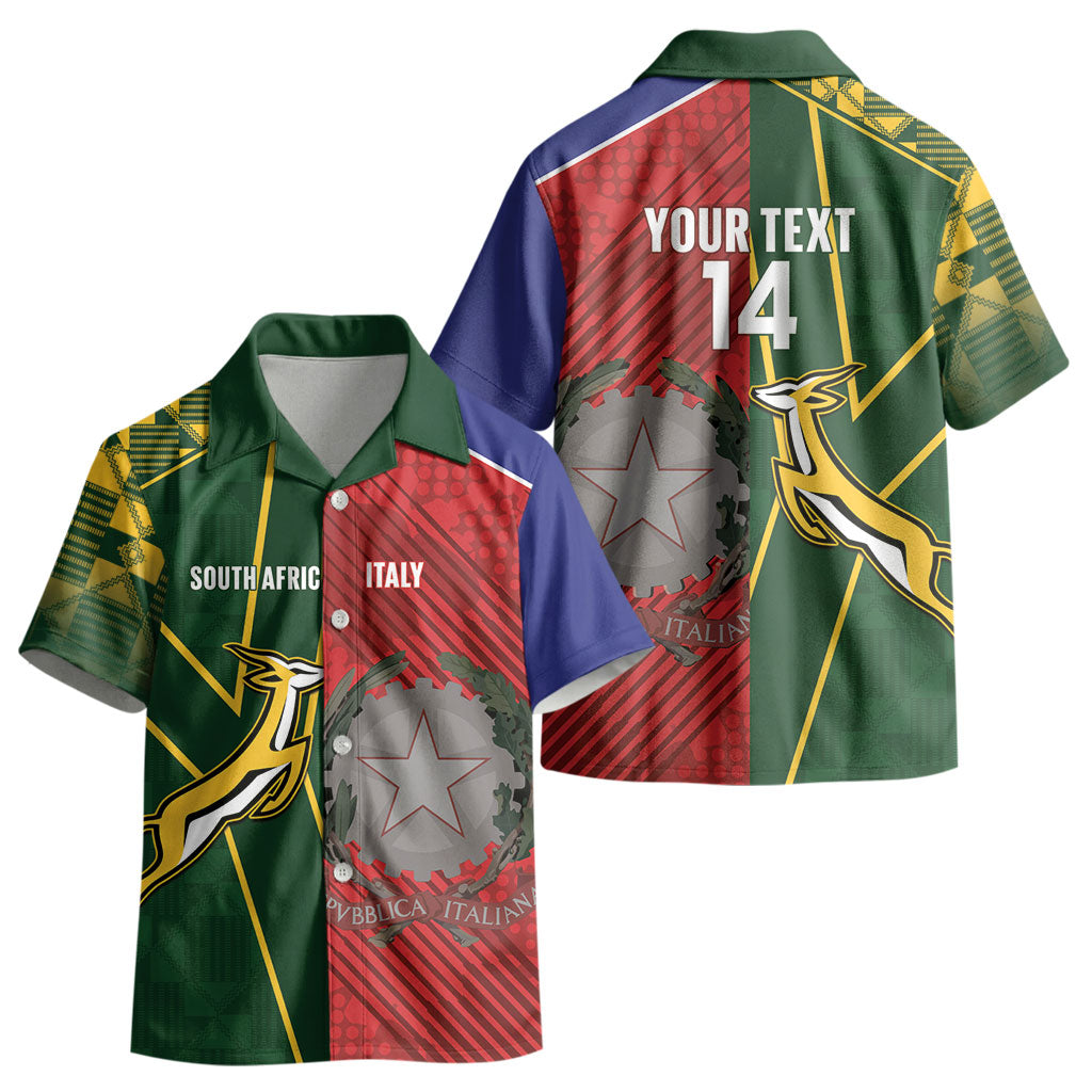 South Africa and Italy Rugby Custom Kid Hawaiian Shirt Springboks Gli Azzurri Together