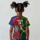 South Africa and Italy Rugby Custom Kid T shirt Springboks Gli Azzurri Together