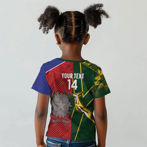 South Africa and Italy Rugby Custom Kid T shirt Springboks Gli Azzurri Together
