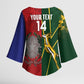 South Africa and Italy Rugby Custom Kimono Sleeve Blouse Springboks Gli Azzurri Together