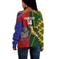 South Africa and Italy Rugby Custom Off Shoulder Sweater Springboks Gli Azzurri Together