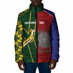 South Africa and Italy Rugby Custom Padded Jacket Springboks Gli Azzurri Together