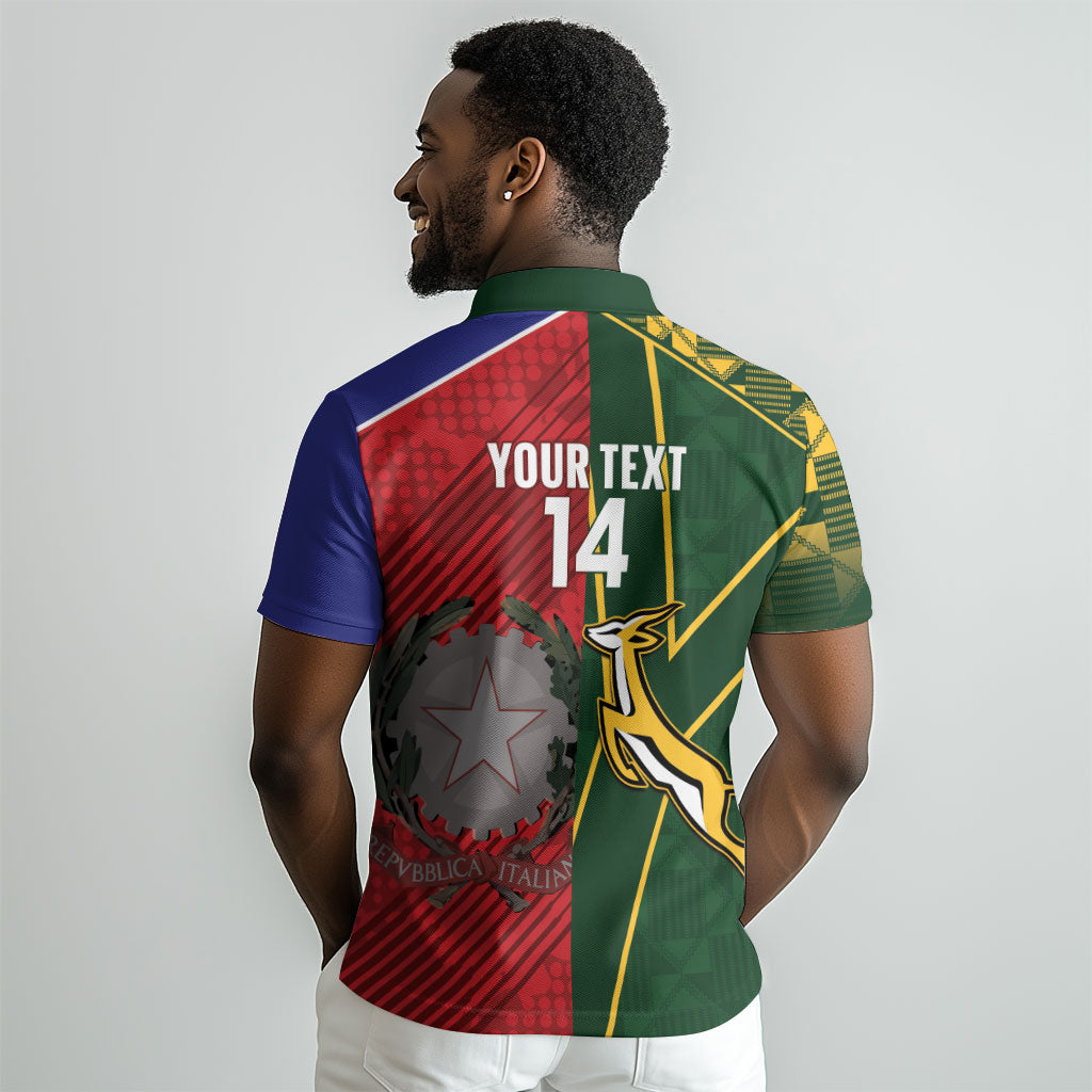 South Africa and Italy Rugby Custom Polo Shirt Springboks Gli Azzurri Together
