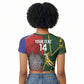 South Africa and Italy Rugby Custom Raglan Cropped T shirt Springboks Gli Azzurri Together