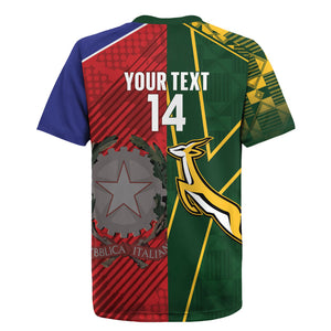 South Africa and Italy Rugby Custom Rugby Jersey Springboks Gli Azzurri Together