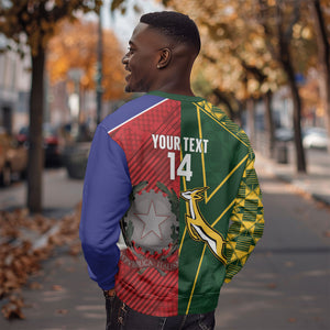 South Africa and Italy Rugby Custom Sweatshirt Springboks Gli Azzurri Together