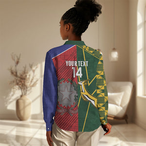 South Africa and Italy Rugby Custom Women Casual Shirt Springboks Gli Azzurri Together