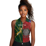 South Africa and Italy Rugby Custom Women Sleeveless Polo Shirt Springboks Gli Azzurri Together