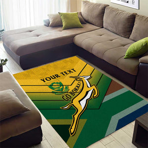 Custom South Africa Rugby Area Rug Springboks Go Champions African Pattern