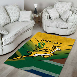 Custom South Africa Rugby Area Rug Springboks Go Champions African Pattern