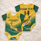 Custom South Africa Rugby Baby Onesie Springboks Go Champions African Pattern