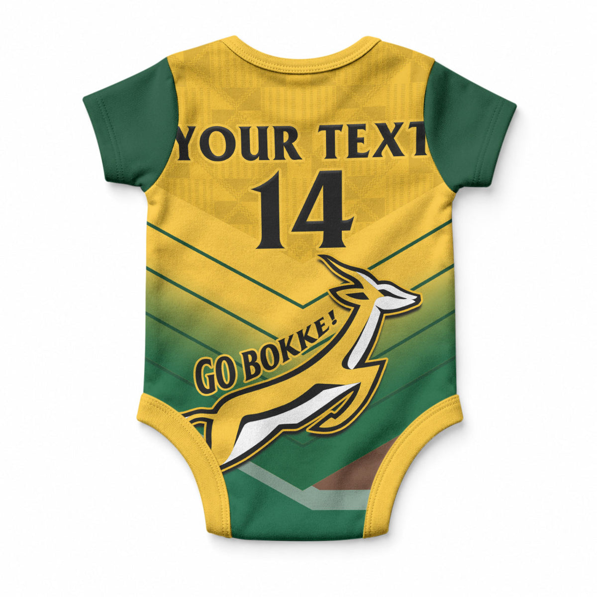 Custom South Africa Rugby Baby Onesie Springboks Go Champions African Pattern