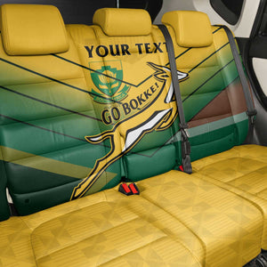 Custom South Africa Rugby Back Car Seat Cover Springboks Go Champions African Pattern