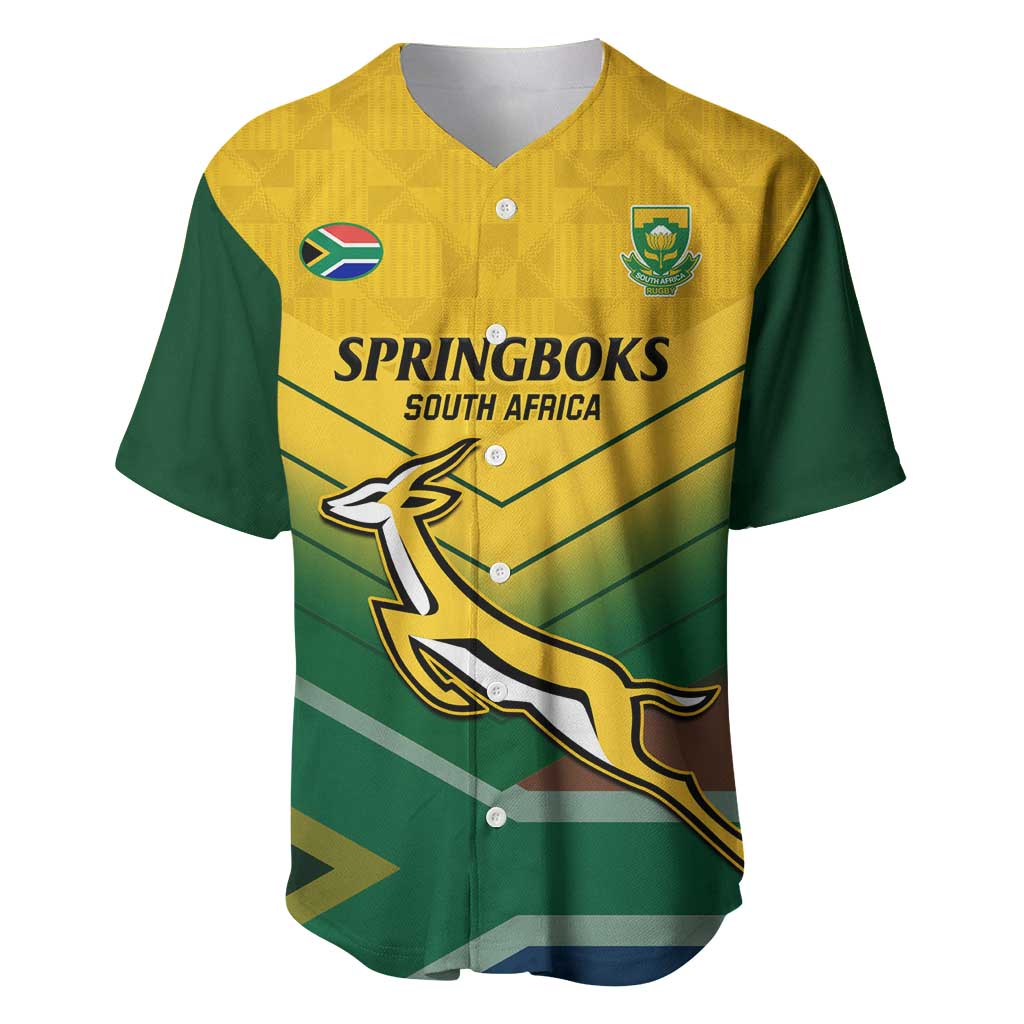 Custom South Africa Rugby Baseball Jersey Springboks Go Champions African Pattern