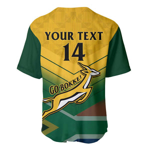 Custom South Africa Rugby Baseball Jersey Springboks Go Champions African Pattern