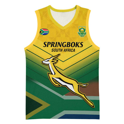 Custom South Africa Rugby Basketball Jersey Springboks Go Champions African Pattern LT14