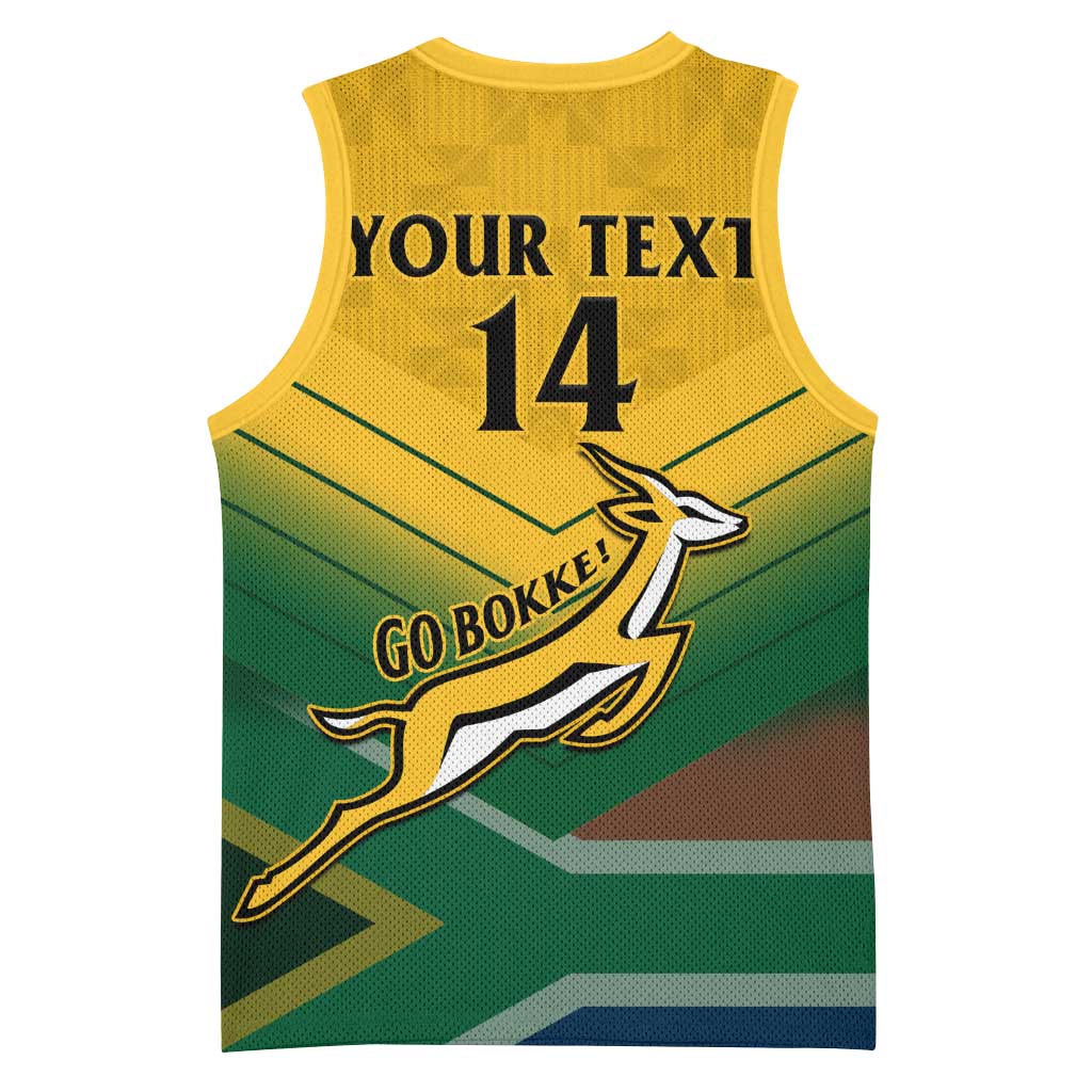 Custom South Africa Rugby Basketball Jersey Springboks Go Champions African Pattern LT14