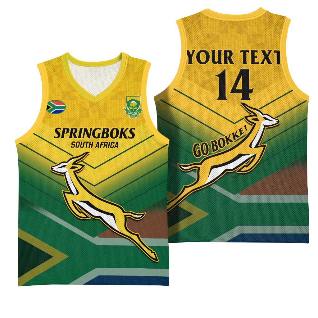 Custom South Africa Rugby Basketball Jersey Springboks Go Champions African Pattern LT14
