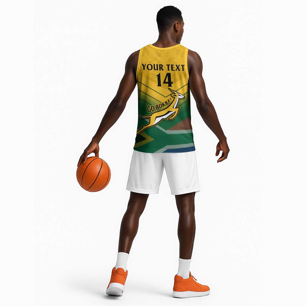 Custom South Africa Rugby Basketball Jersey Springboks Go Champions African Pattern LT14