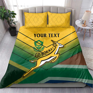 Custom South Africa Rugby Bedding Set Springboks Go Champions African Pattern