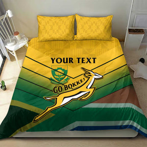 Custom South Africa Rugby Bedding Set Springboks Go Champions African Pattern