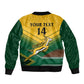 Custom South Africa Rugby Bomber Jacket Springboks Go Champions African Pattern