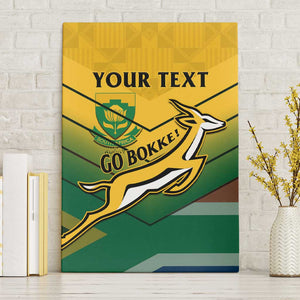 Custom South Africa Rugby Canvas Wall Art Springboks Go Champions African Pattern