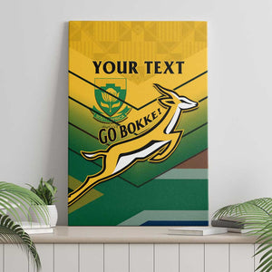 Custom South Africa Rugby Canvas Wall Art Springboks Go Champions African Pattern