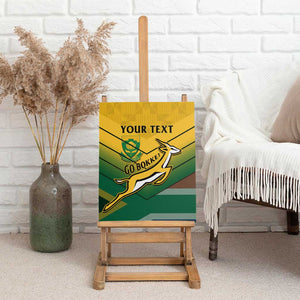 Custom South Africa Rugby Canvas Wall Art Springboks Go Champions African Pattern