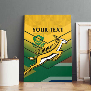 Custom South Africa Rugby Canvas Wall Art Springboks Go Champions African Pattern