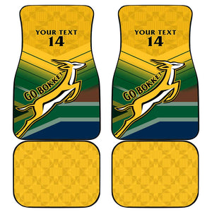 Custom South Africa Rugby Car Mats Springboks Go Champions African Pattern