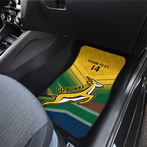 Custom South Africa Rugby Car Mats Springboks Go Champions African Pattern