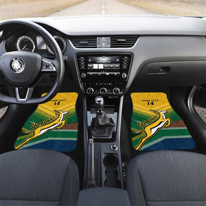 Custom South Africa Rugby Car Mats Springboks Go Champions African Pattern