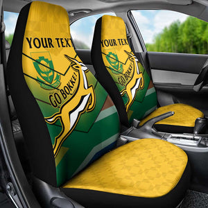 Custom South Africa Rugby Car Seat Cover Springboks Go Champions African Pattern