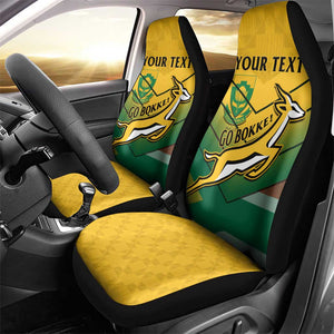 Custom South Africa Rugby Car Seat Cover Springboks Go Champions African Pattern