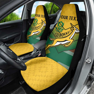 Custom South Africa Rugby Car Seat Cover Springboks Go Champions African Pattern